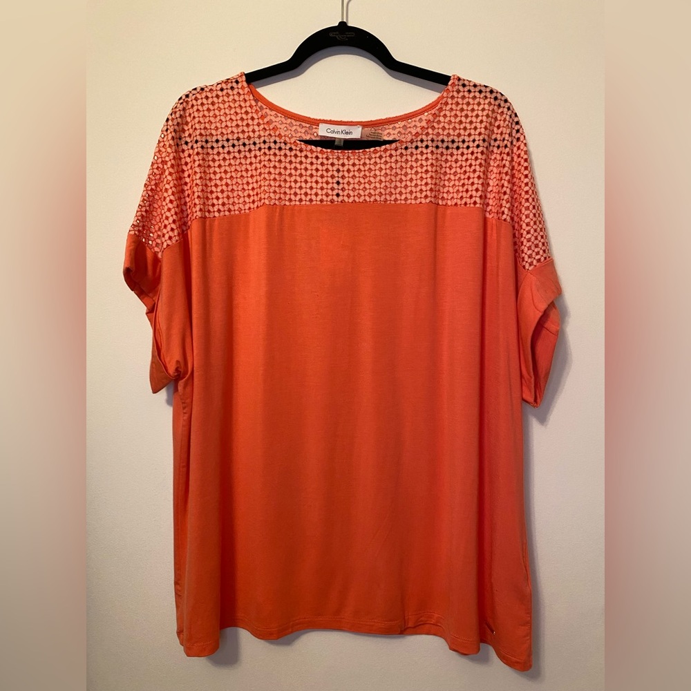 Calvin Kline Coral Casual Plus Size Top